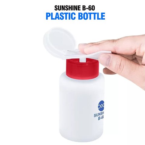 Баночка для рідини з дозатором Sunshine B-60, 200 мл, для спирту, червона Прев'ю 1