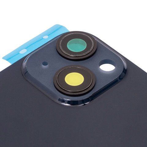 Задня панель корпуса для iPhone 14, чорна, із склом камери, Original (PRC), Midnight, small hole Прев'ю 1