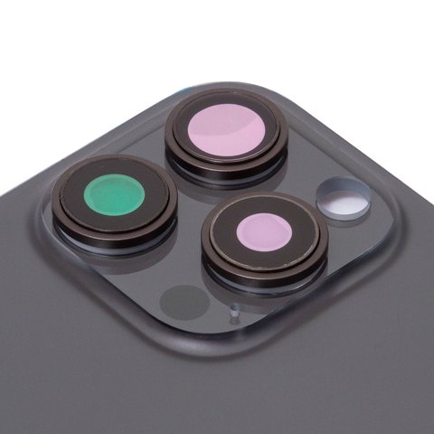 Panel trasero de carcasa puede usarse con iPhone 16 Pro Max, negra, con vidrio de cámara, Original (PRC), black titanium Vista previa  1