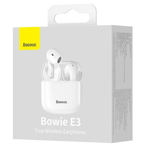 Гарнитура Baseus Bowie E3, беспроводная, белая, с зарядным кейсом, USB тип-C, с USB кабелем тип-C, #NGTW080002 Превью 2