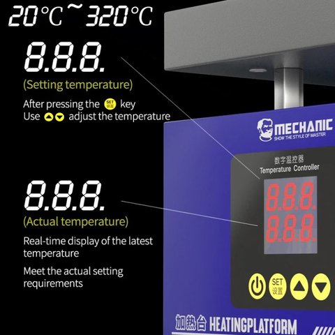 Preheating Platform Mechanic HT-10, (for motherboards repairing, 10*10cm, 20-320°С, 260W) Preview 2