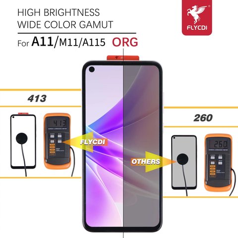 Pantalla LCD puede usarse con Samsung A115 Galaxy A11, M115 Galaxy M11, negro, sin marco, FLYCDI Vista previa  2