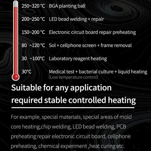 Plataforma de precalentamiento Mechanic HT-10, para reparar placas base, 10*10cm / 20-300°С Vista previa  3