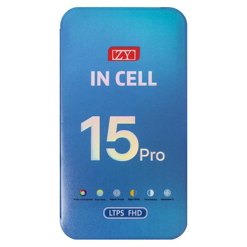 Pantalla LCD puede usarse con iPhone 15 Pro, negro, con marco, AAA, (TFT), ZY, LTPS FHD Vista previa  1