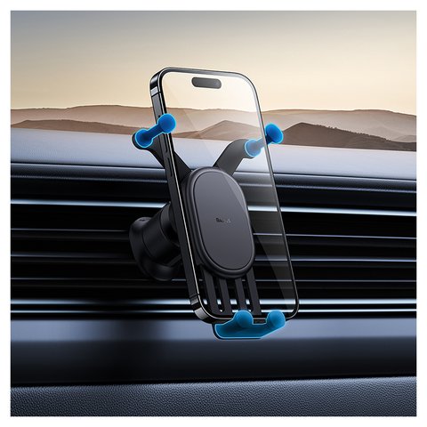 Автомобільний тримач Baseus Stable Series Air, чорний, на дефлектор, #SUWX020001 Прев'ю 3