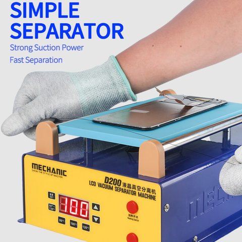 Пристрій для розклеювання дисплейного модуля (сепаратор) Mechanic D200, використовується для екранів до 8,5", з вакуумним насосом Прев'ю 2