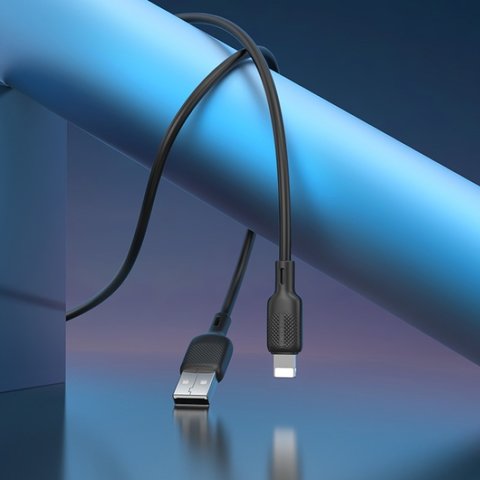 USB кабель Borofone BX113, USB тип-A, Lightning, 1 м, 2,4 А, чорний, #6941991115394 Прев'ю 2
