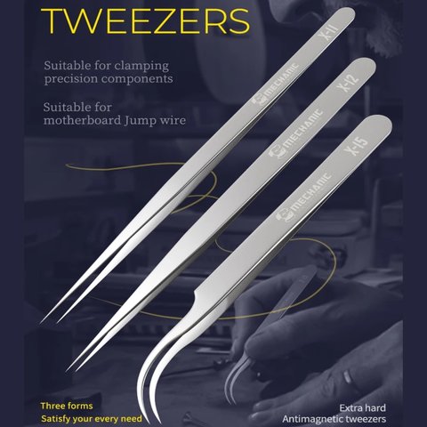 Пинцет монтажный Mechanic X-12, прямой, антистатический, 160 мм Превью 1